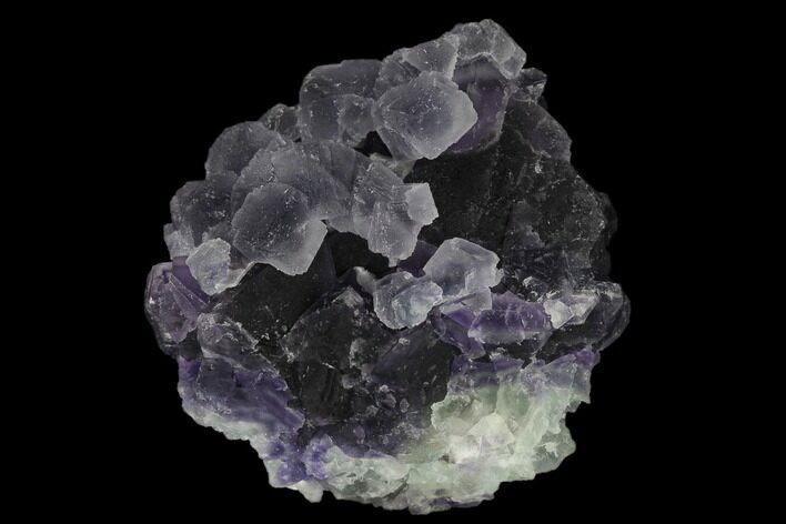 Lilac Fluorite Over Purple Octahedral Fluorite - Fluorescent! #140343